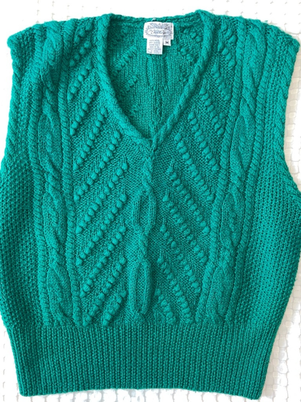 VTG Villager M women’s vest knit 100% shetland wool grandpa core